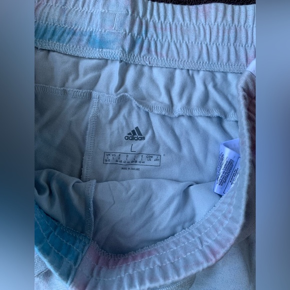 🍬Adidas Cotton Candy Drawstring Two Stripe Shorts - Women’s Large - Picture 7 of 10